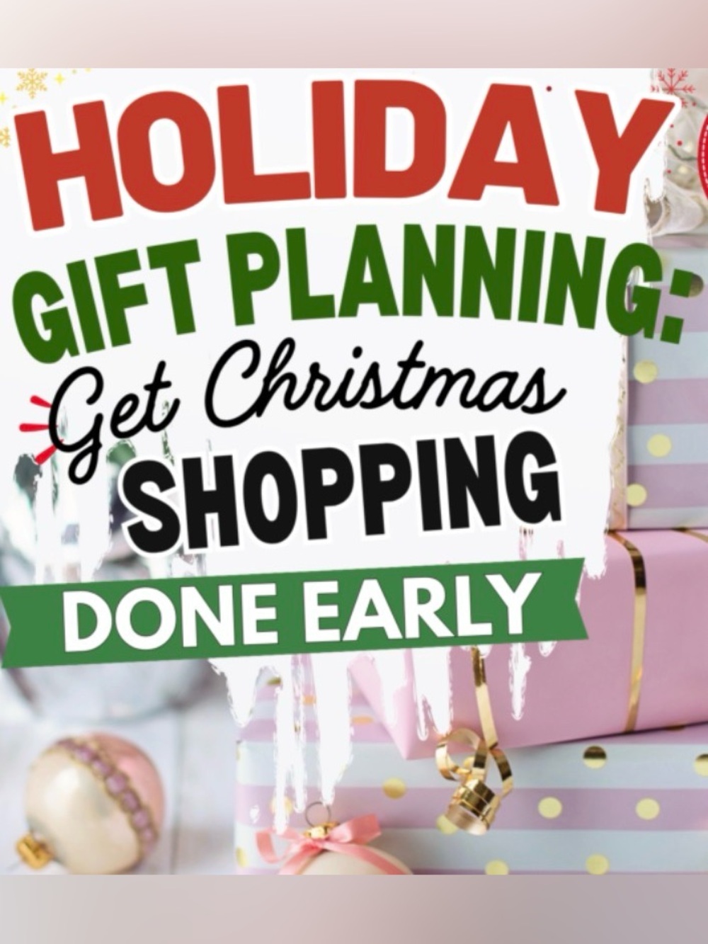 Holiday Gift Planning Sign - Pink and Green
